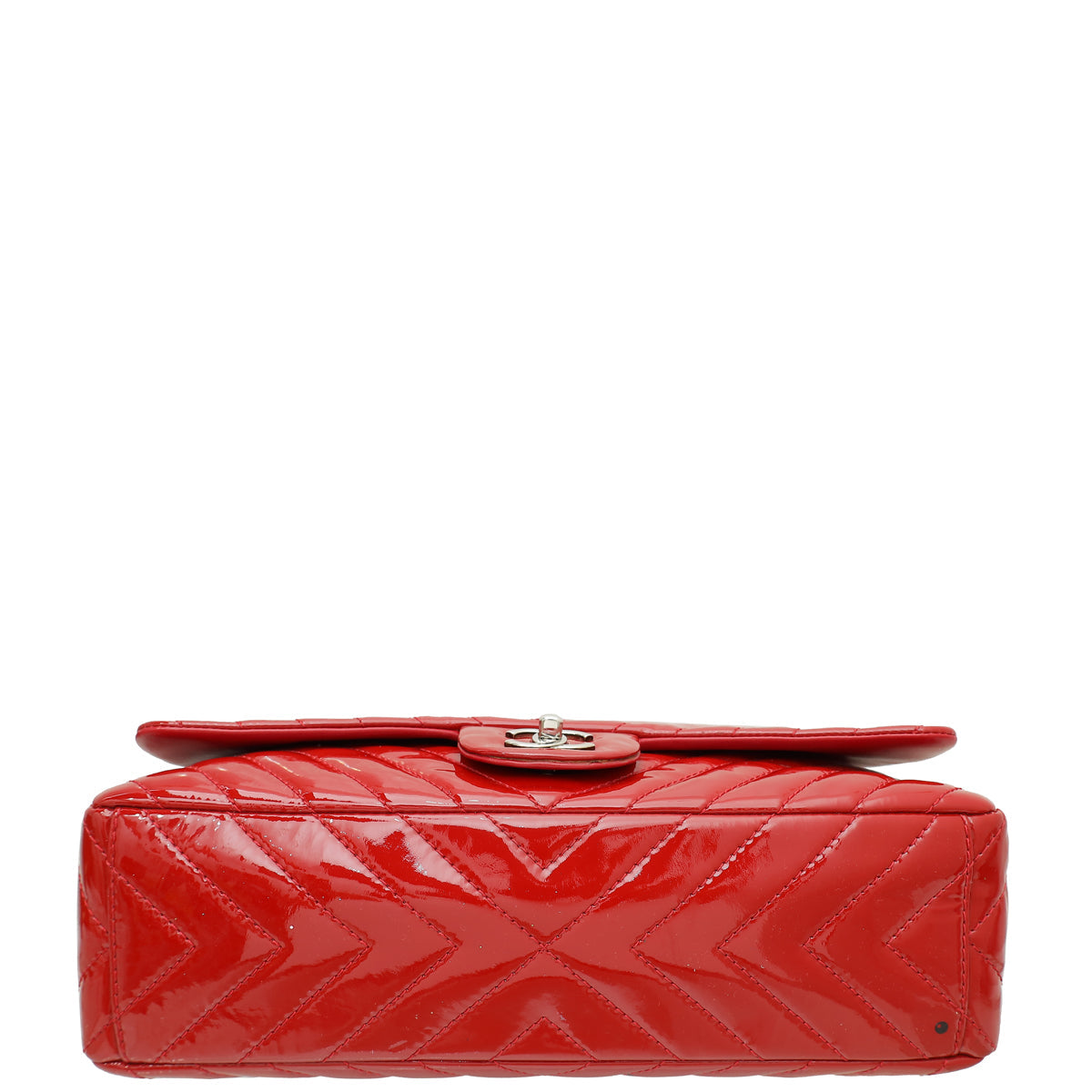 Chanel Red Chevron Classic Single Flap Maxi Bag