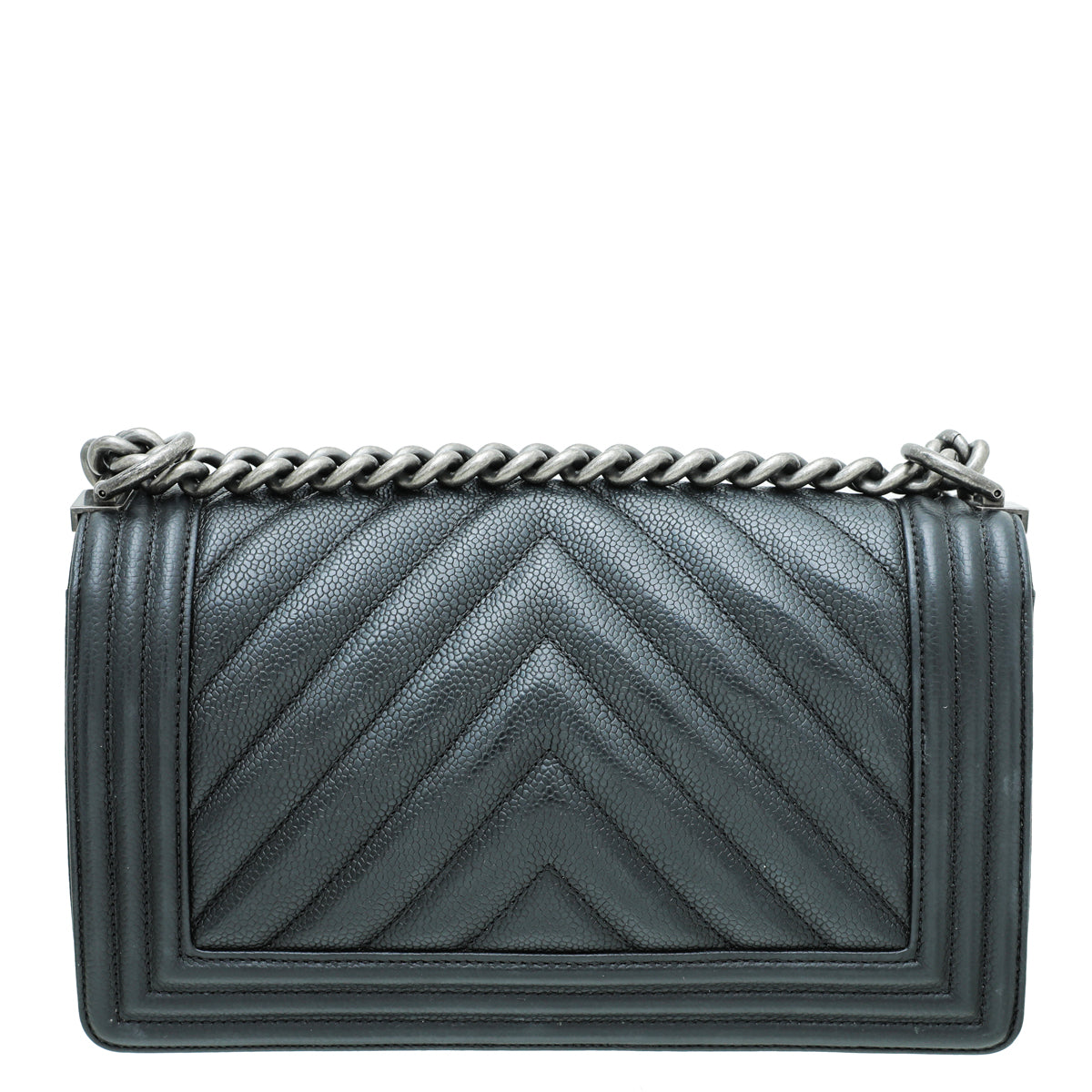 Chanel Black Le Boy Chevron Medium Bag