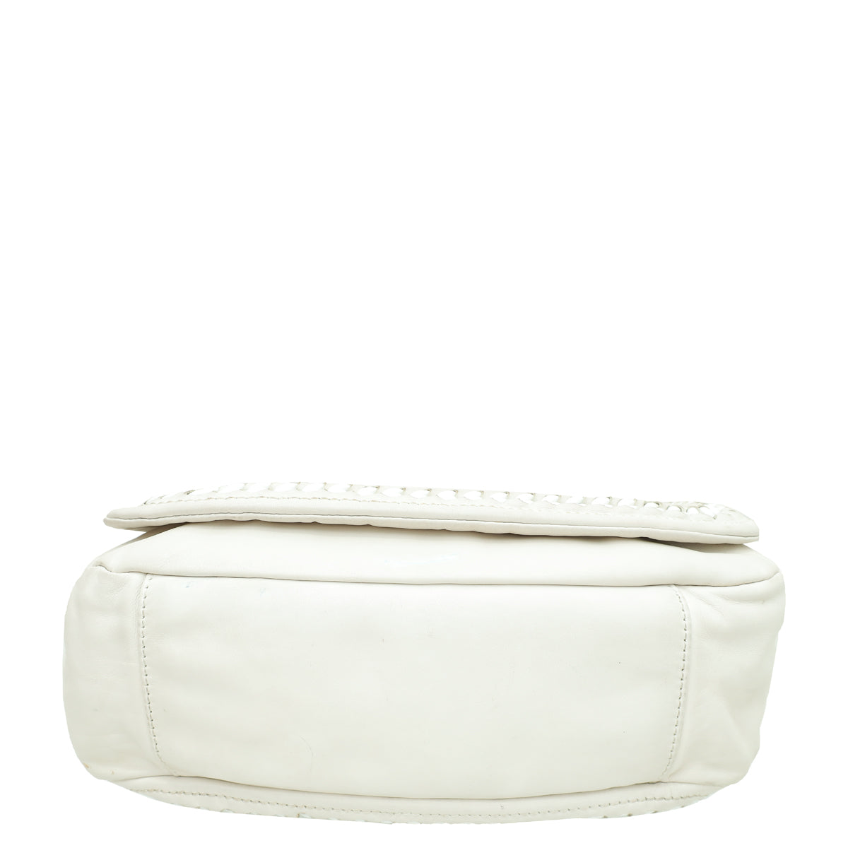 Chanel White CC Luxe Ligne Accordion Flap Bag