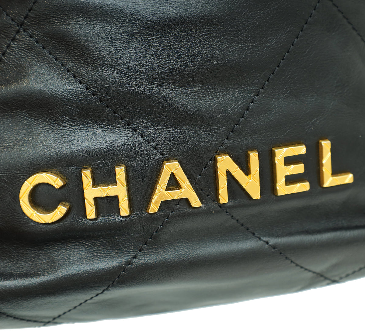 Chanel Black 22 Mini Metallic Calfskin Bag