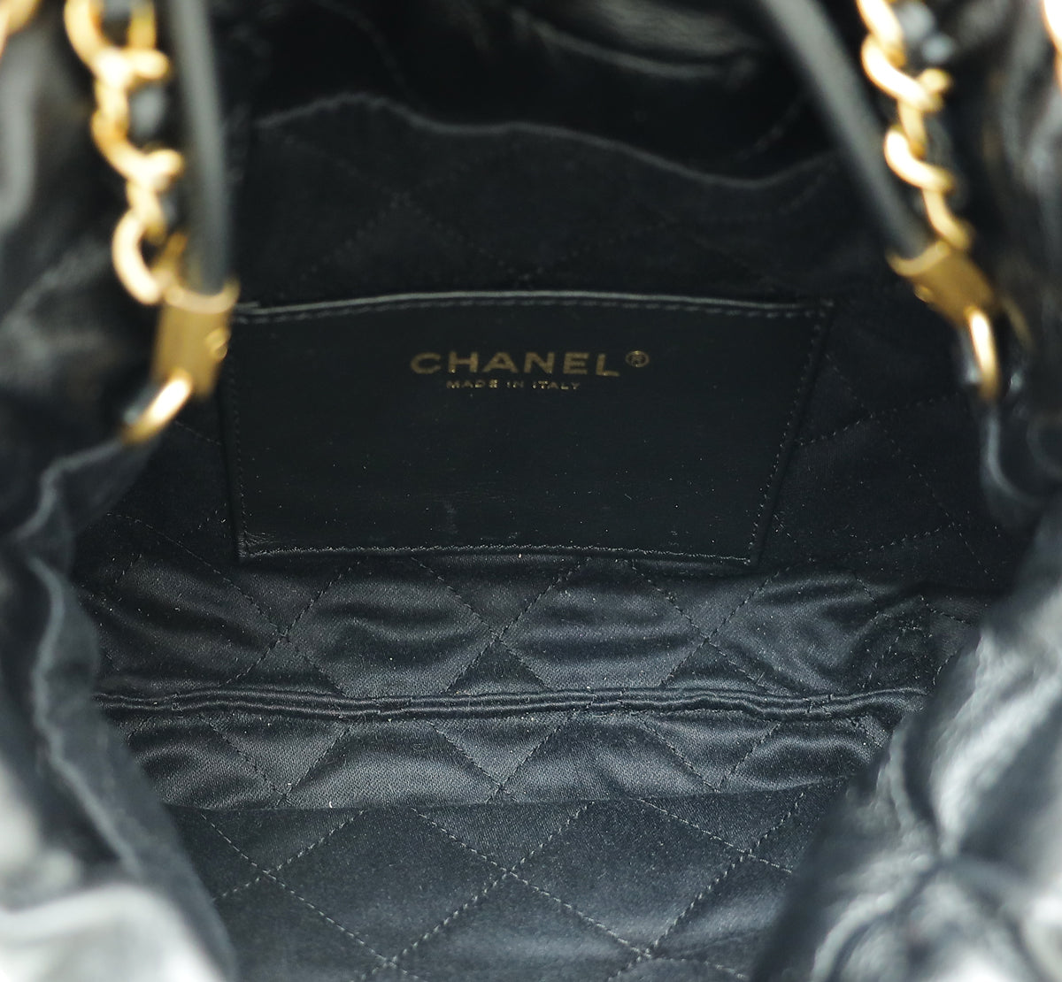 Chanel Black 22 Mini Metallic Calfskin Bag