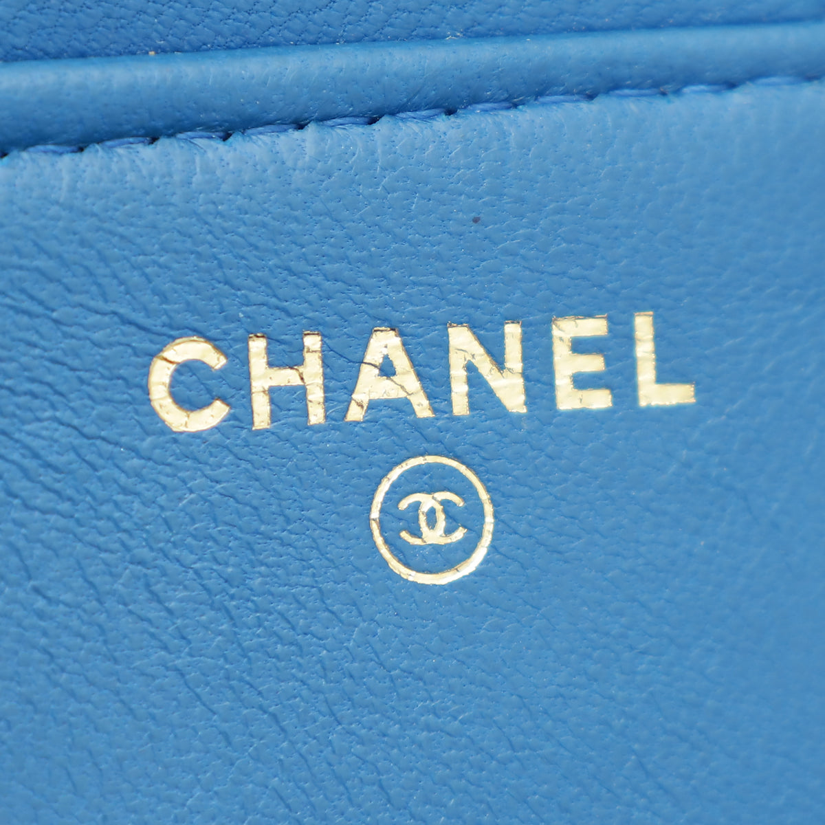 Chanel Blue CC Flap Chain Detail Phone Holder