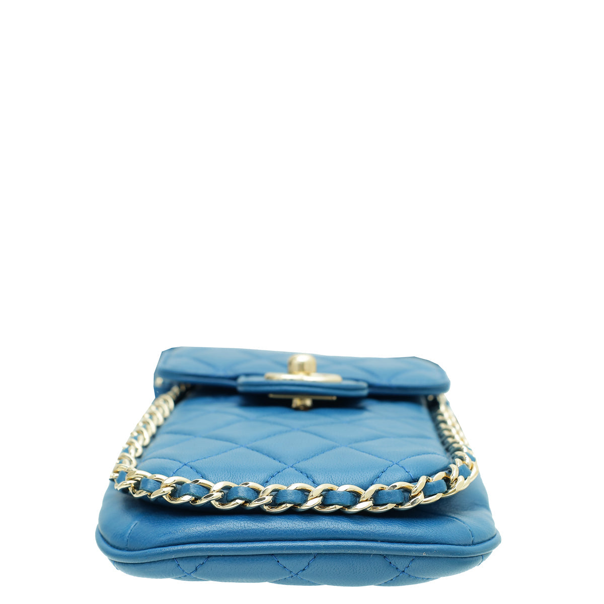 Chanel Blue CC Flap Chain Detail Phone Holder