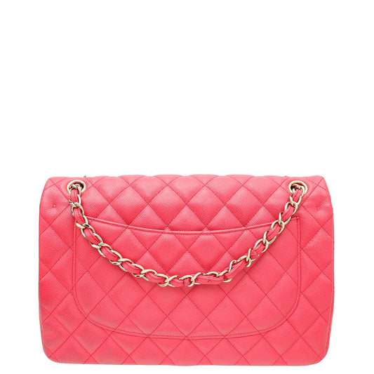 Chanel Pink CC Classic Double Flap Jumbo Bag