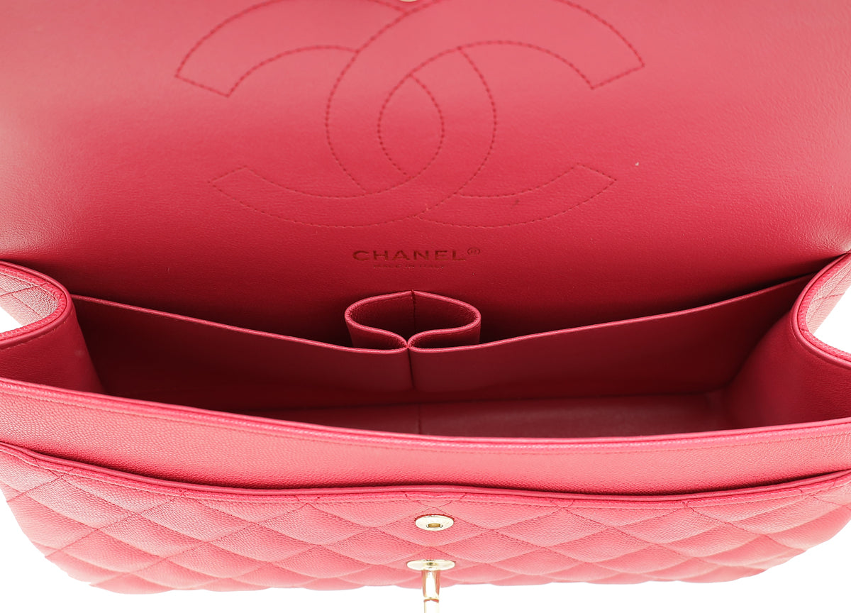 Chanel Pink CC Classic Double Flap Jumbo Bag