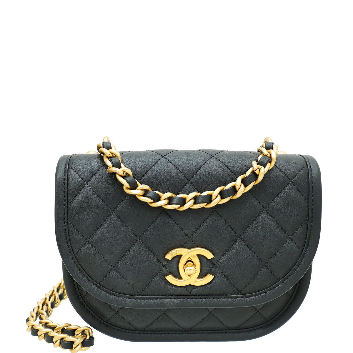 Chanel Black CC Flap Messenger Small Bag