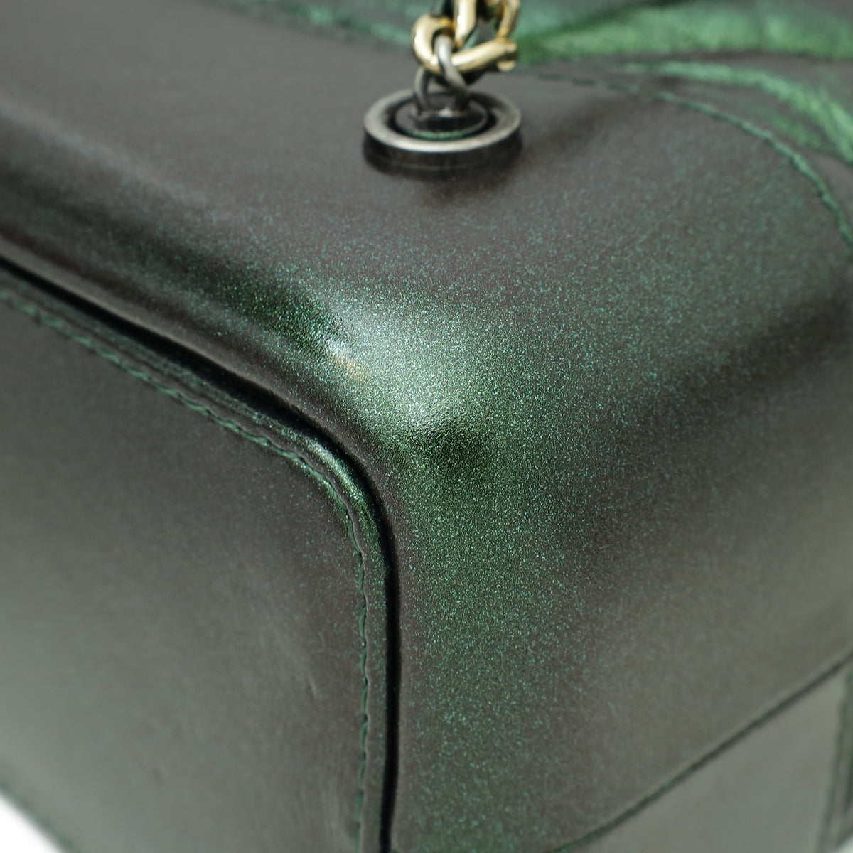 Chanel Metallic Green CC Gabrielle Small Backpack Bag