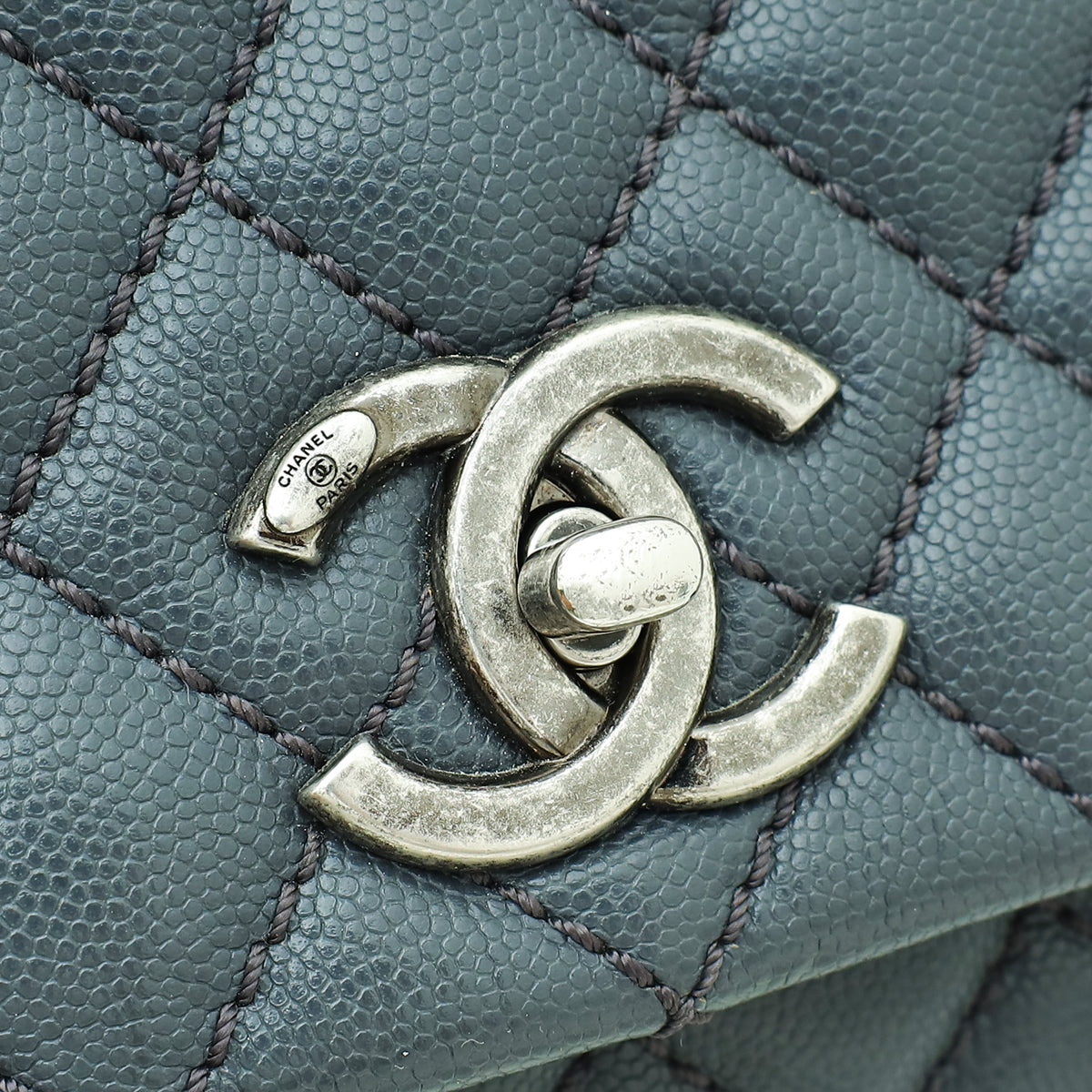 Chanel Grey CC Coco Handle Small Flap Bag