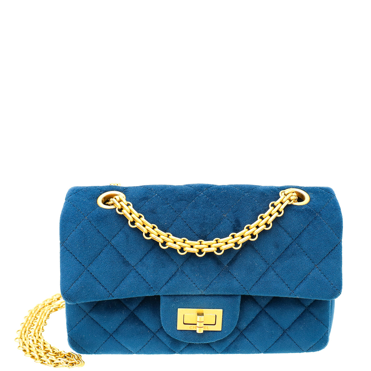 Chanel Navy Blue Velvet 2.55 Reissue Quilted Mini Flap Bag