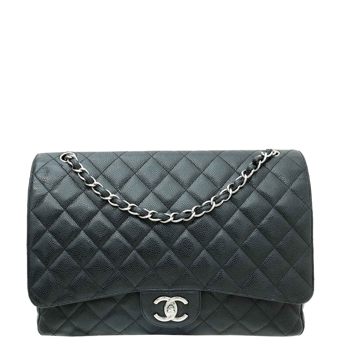 Chanel Black CC Classic Double Flap Maxi Bag