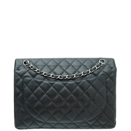 Chanel Black CC Classic Double Flap Maxi Bag