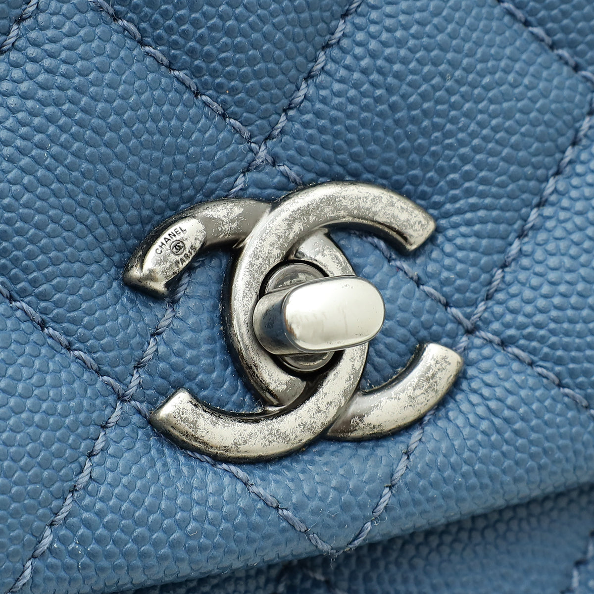 Chanel Blue CC Coco Handle Mini Bag