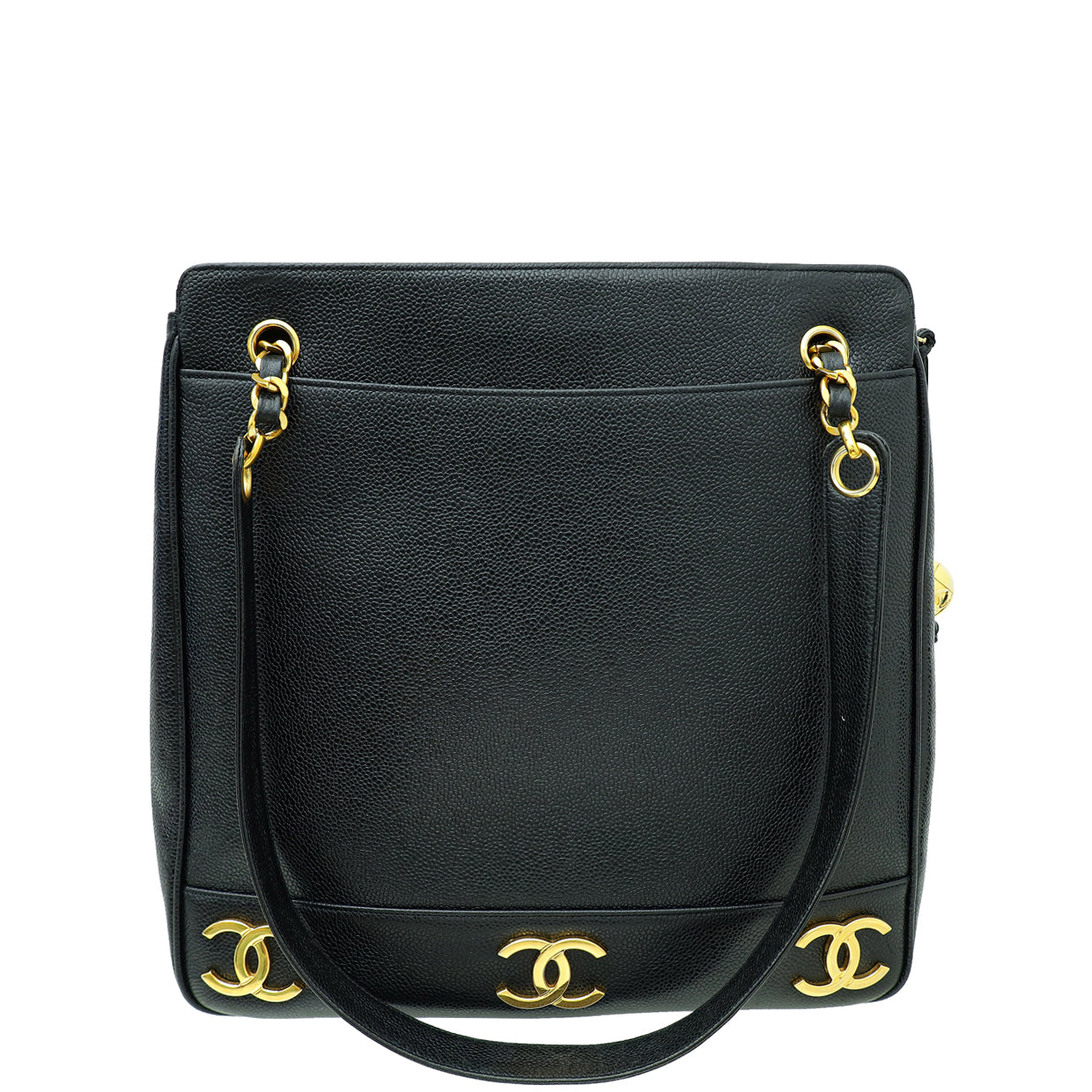 Chanel Black CC Triple Coco Tote Bag