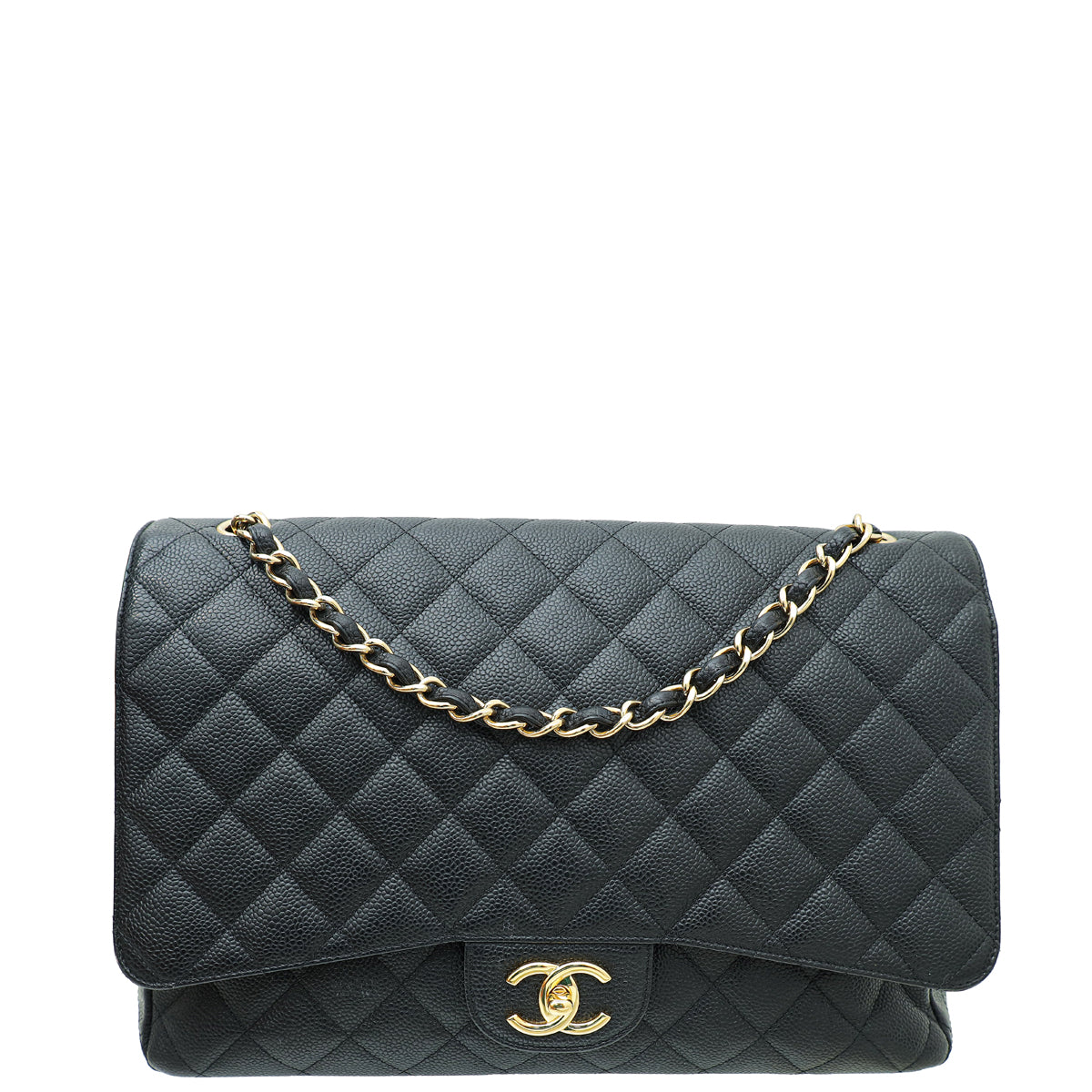 Chanel Black CC Classic Double Flap Maxi Bag