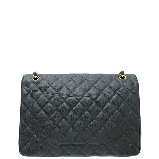 Chanel Black CC Classic Double Flap Maxi Bag