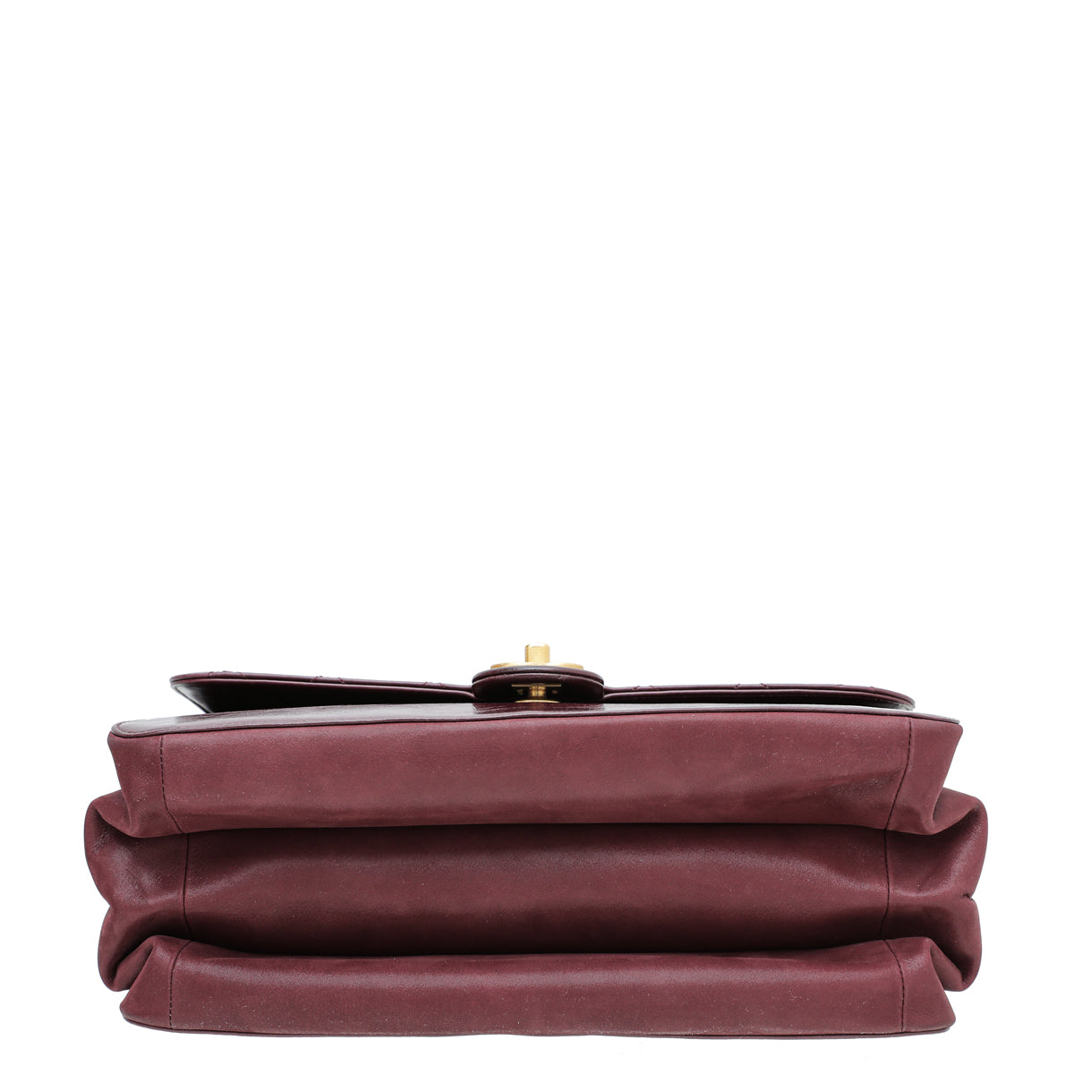 Chanel Burgundy CC Glazed Straight Line Large Bag