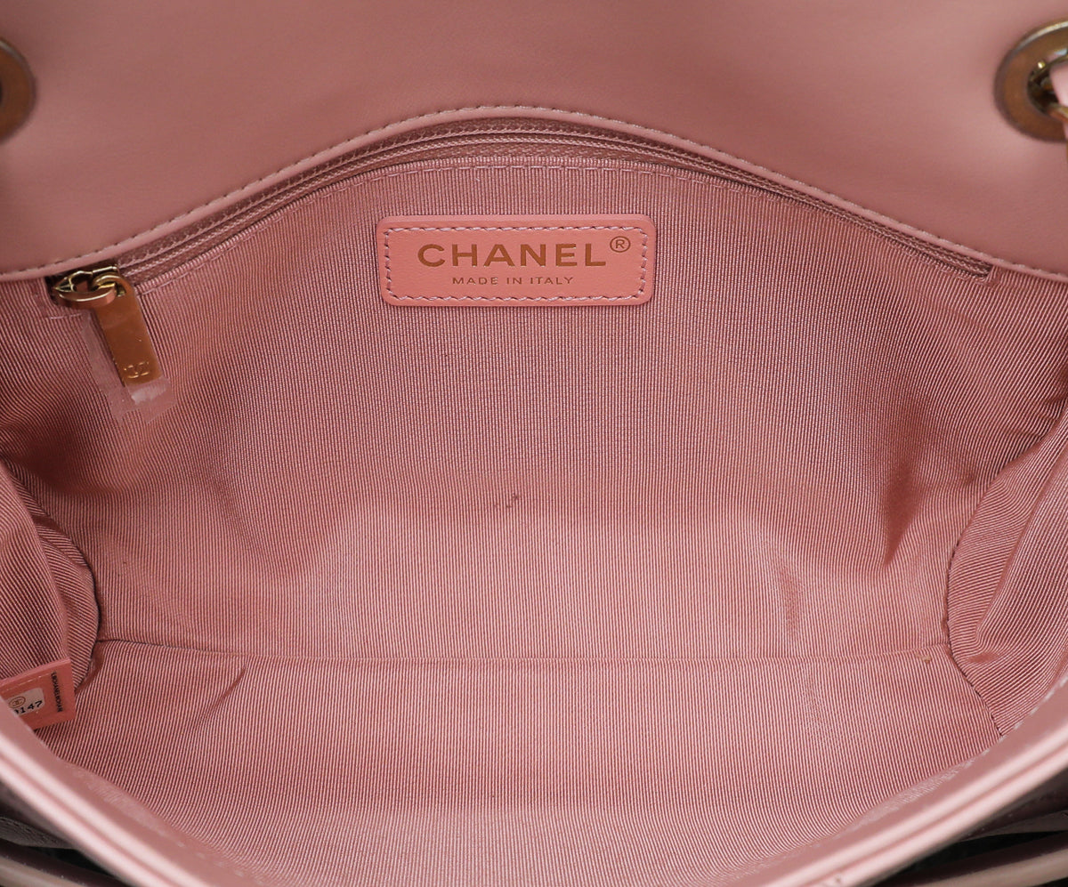 Chanel Pink Logo Enchained Flap Medium Bag