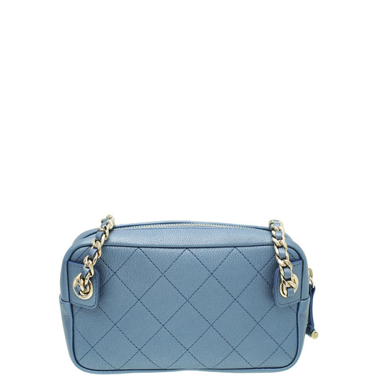 Chanel Metallic Light Blue Casual Trip Belt Bag