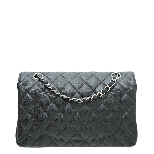 Chanel Black CC Classic Double Flap Medium Bag