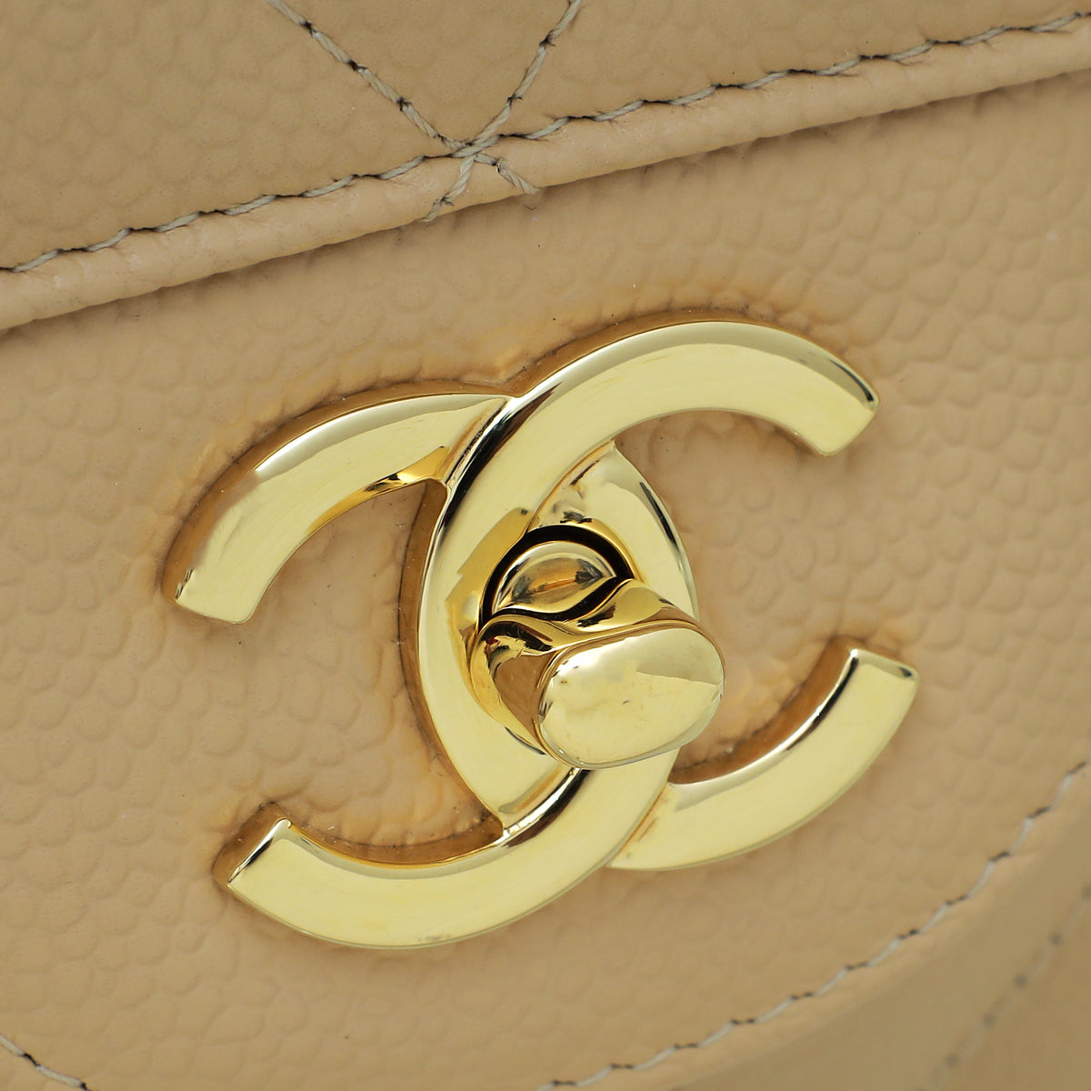 Chanel Beige CC Classic Double Flap Jumbo Bag