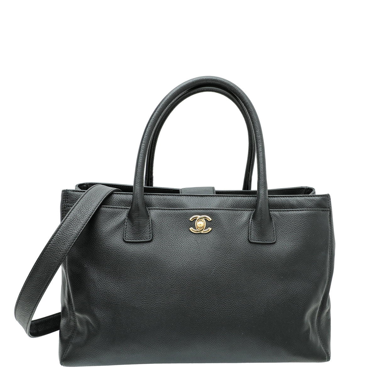 Chanel Black CC Executive Cerf  Medium Tote Bag