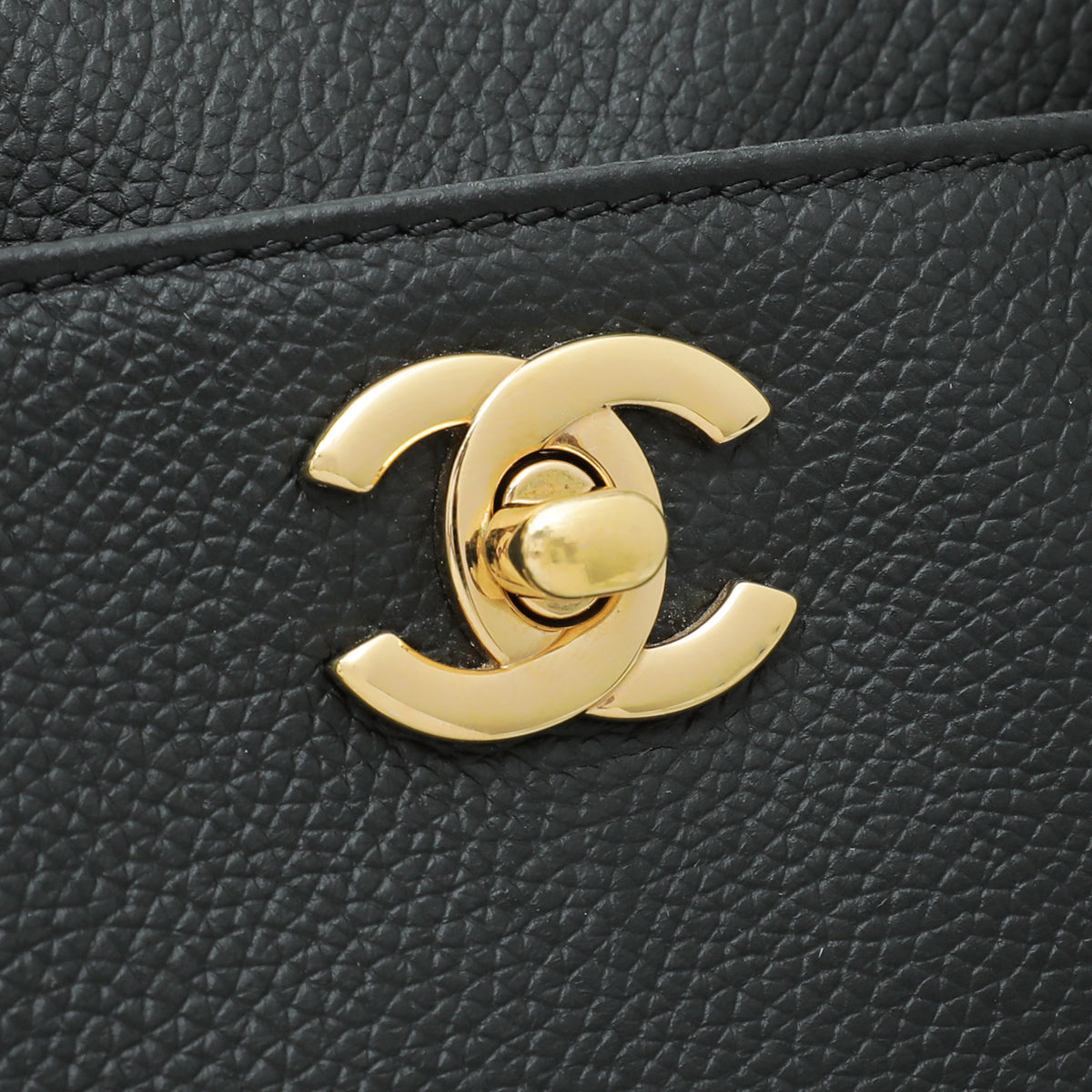 Chanel Black CC Executive Cerf  Medium Tote Bag