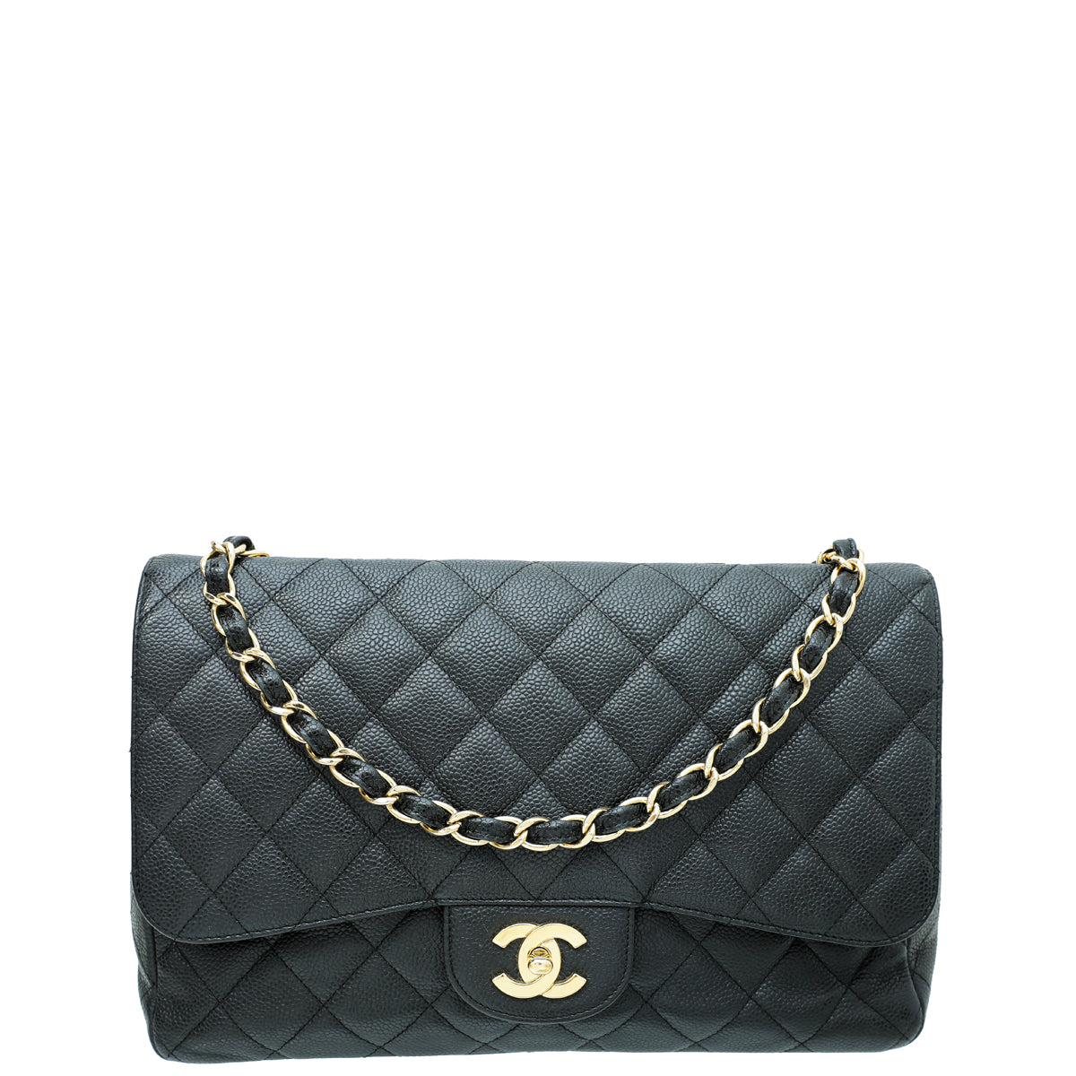 Chanel Black Classic Single Flap Jumbo Bag