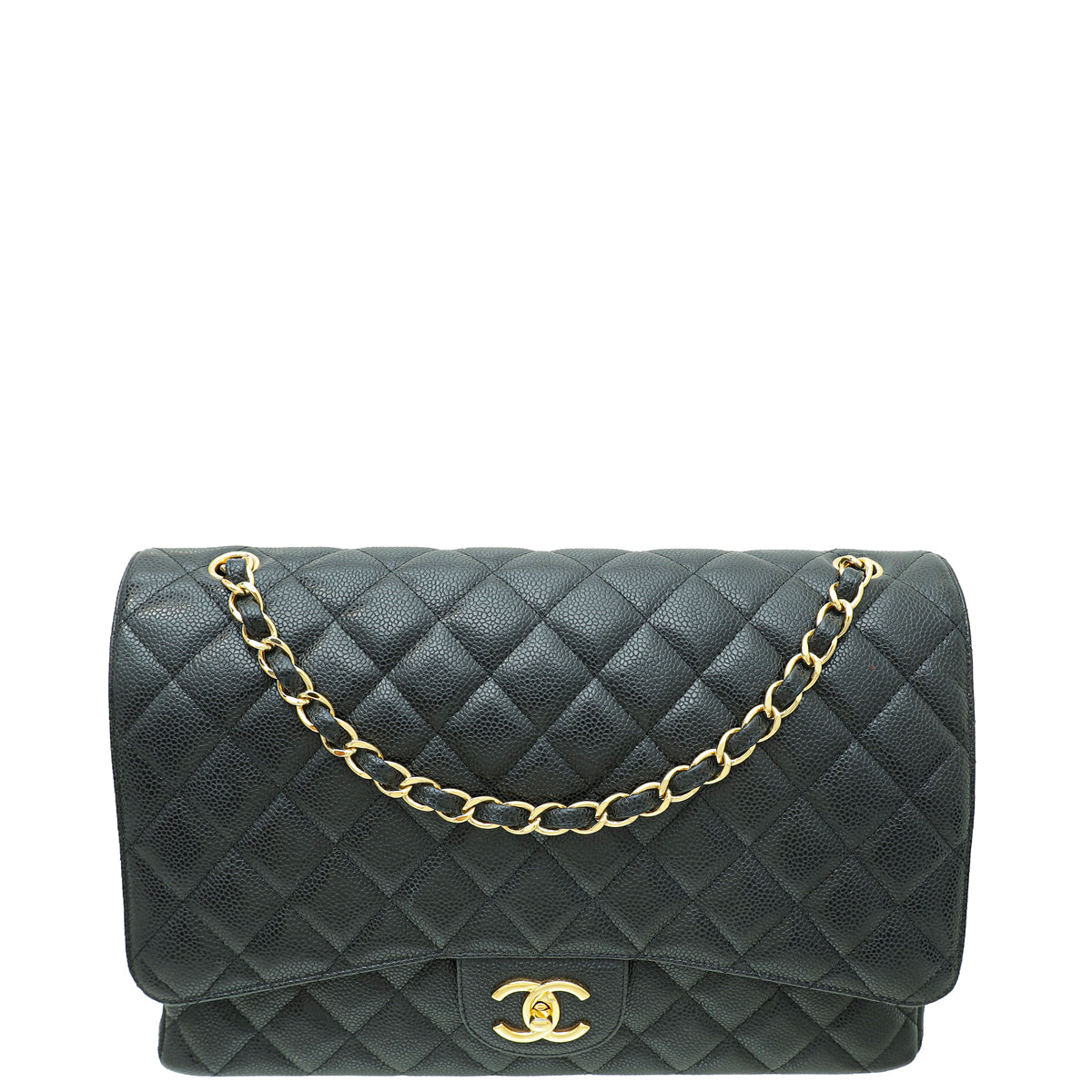 Chanel Black CC Classic Double Flap Maxi Bag