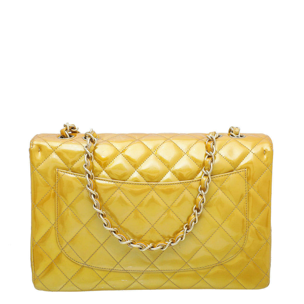 Chanel Yellow Gold CC Single Flap Jumbo Bag