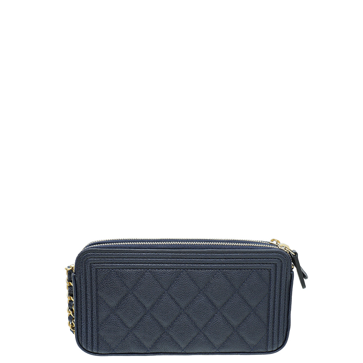 Chanel Navy Blue Le Boy Double Zip Crossbody Bag