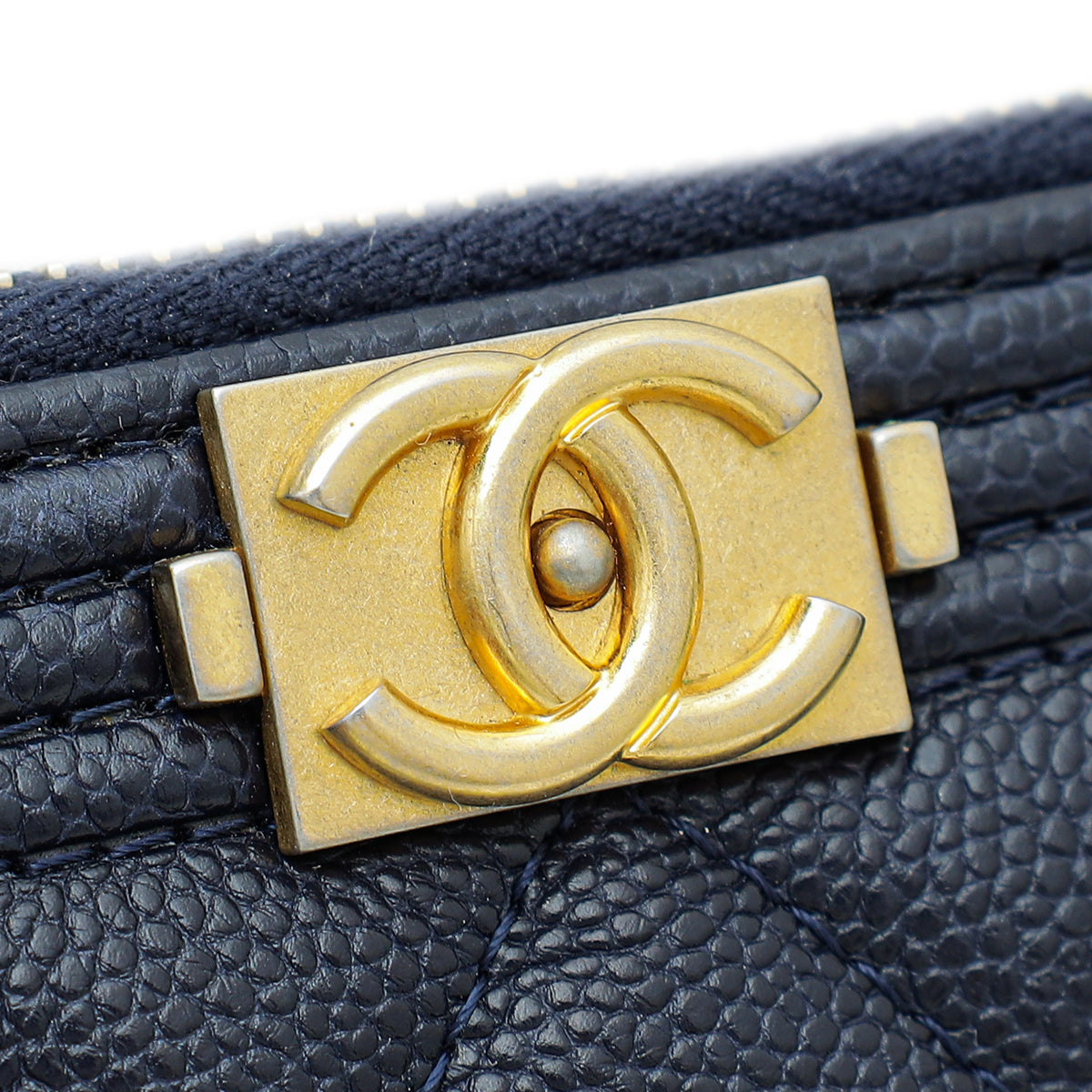 Chanel Navy Blue Le Boy Double Zip Crossbody Bag