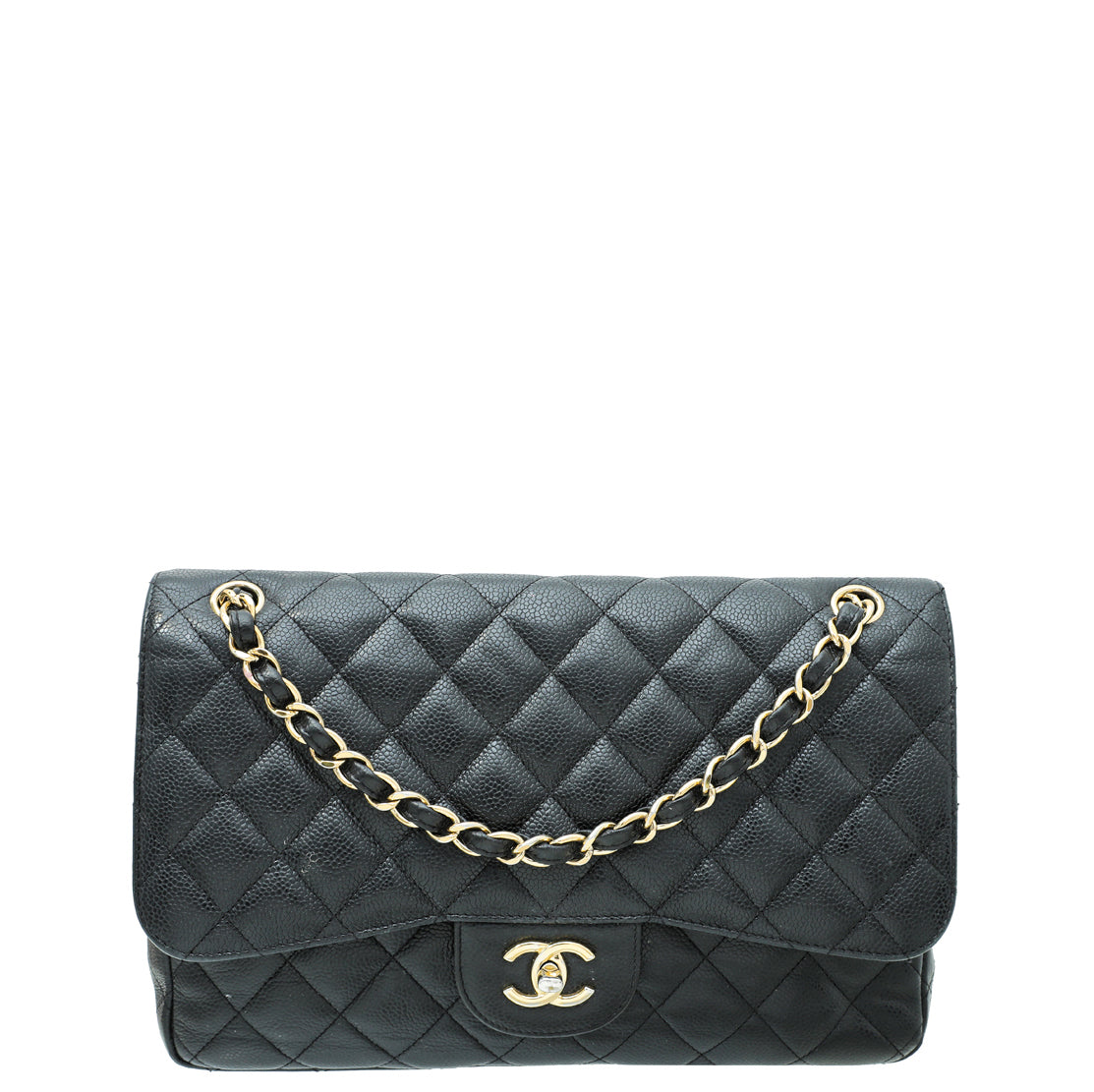 Chanel Black Classic Double Flap Jumbo Bag