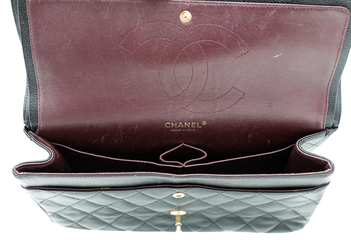 Chanel Black Classic Double Flap Jumbo Bag