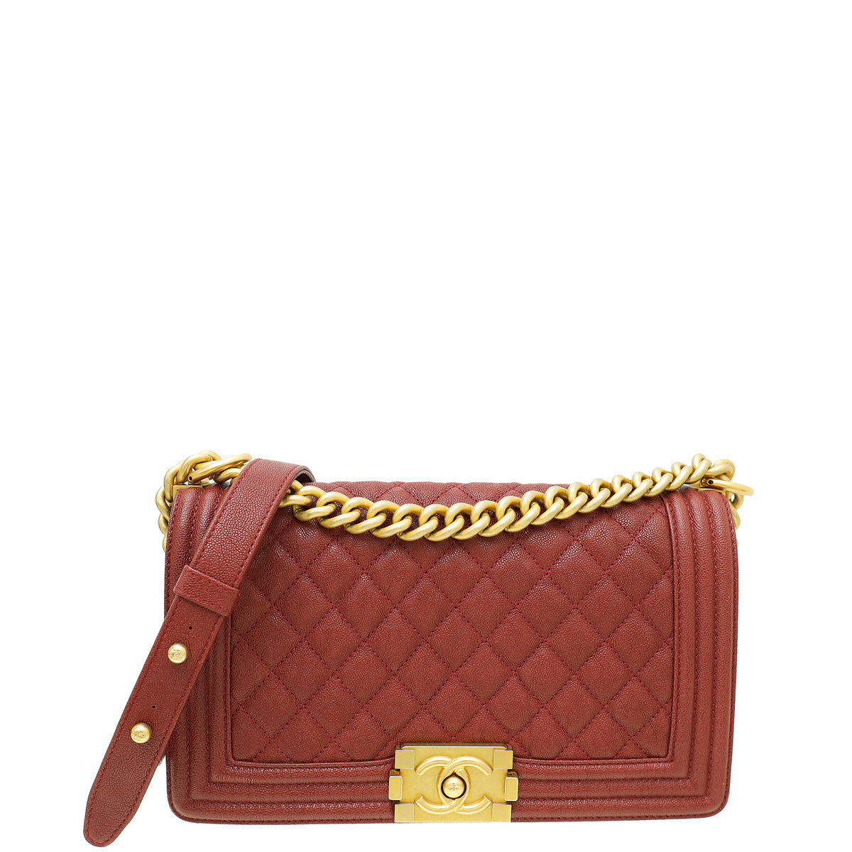 Chanel Burgundy Le Boy Medium Flap Bag