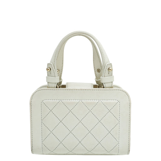 Chanel Off White Click Label Shopping Small Bag