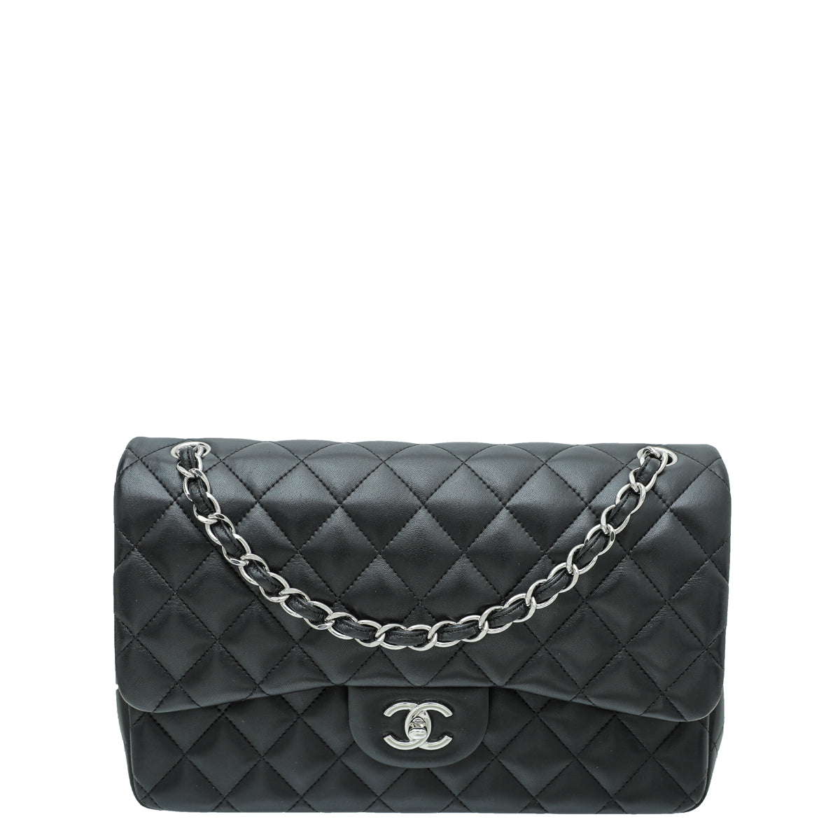 Chanel Black CC Classic Double Flap Jumbo Bag