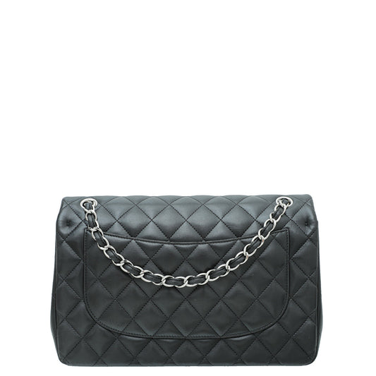 Chanel Black CC Classic Double Flap Jumbo Bag