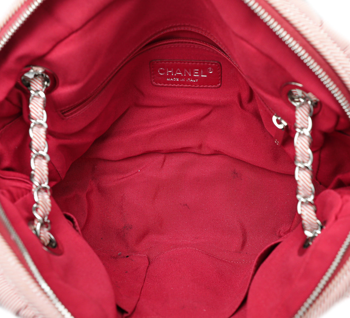 Chanel Red CC Fabric Bubble Bag