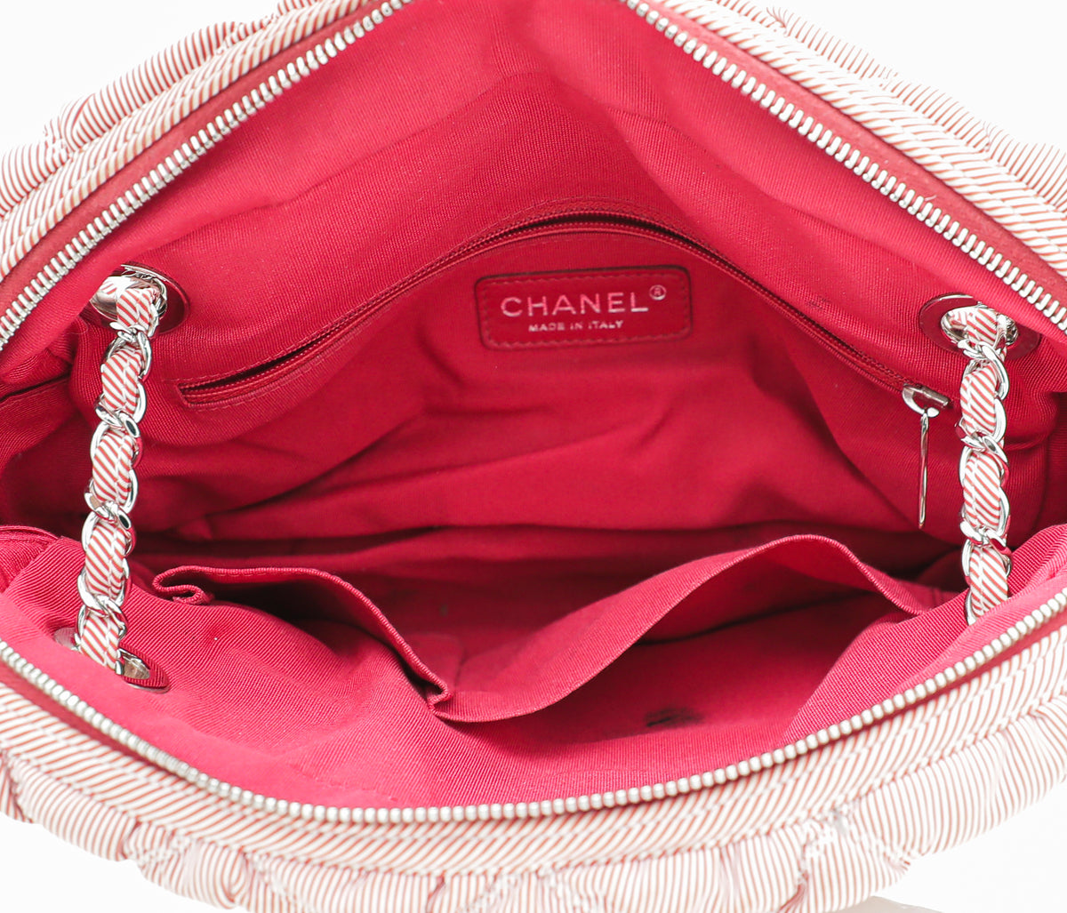 Chanel Red CC Fabric Bubble Bag