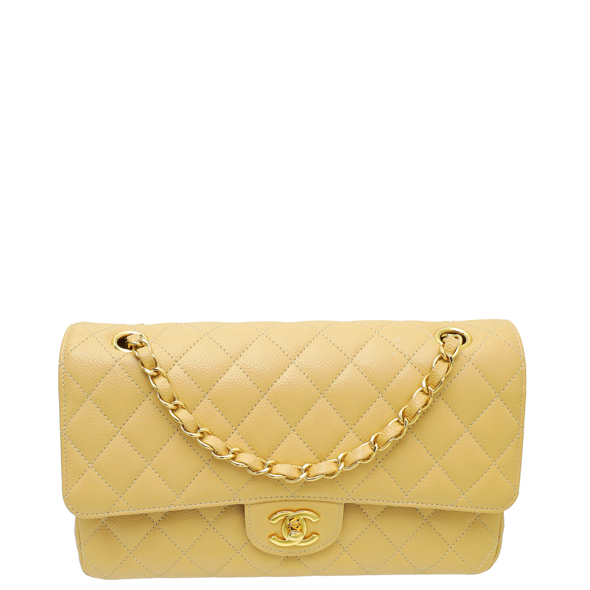 Chanel Beige Classic Double Flap Medium Bag