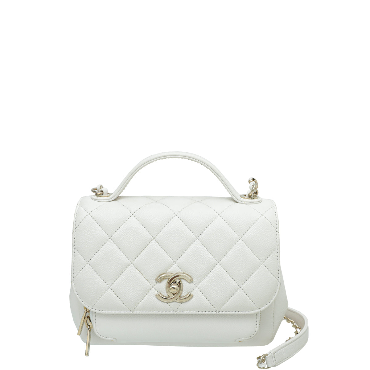 Chanel White CC Business Affinity Small Bag