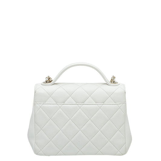 Chanel White CC Business Affinity Small Bag