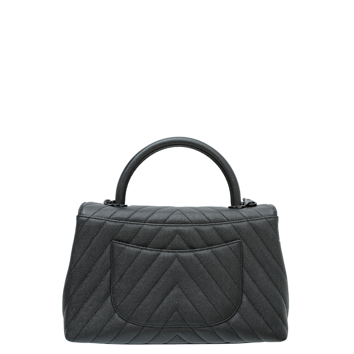 Chanel So Black Chevron Coco Handle Bag