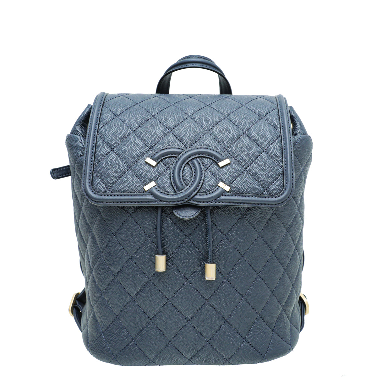 Chanel Navy Blue Filigree Backpack Bag