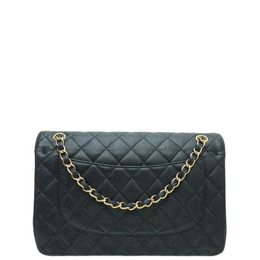 Chanel Black CC Classic Double Flap Jumbo Bag