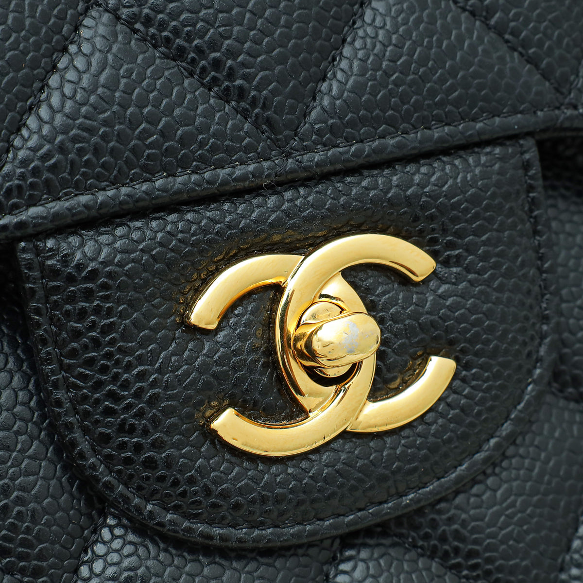 Chanel Black CC Classic Double Flap Jumbo Bag