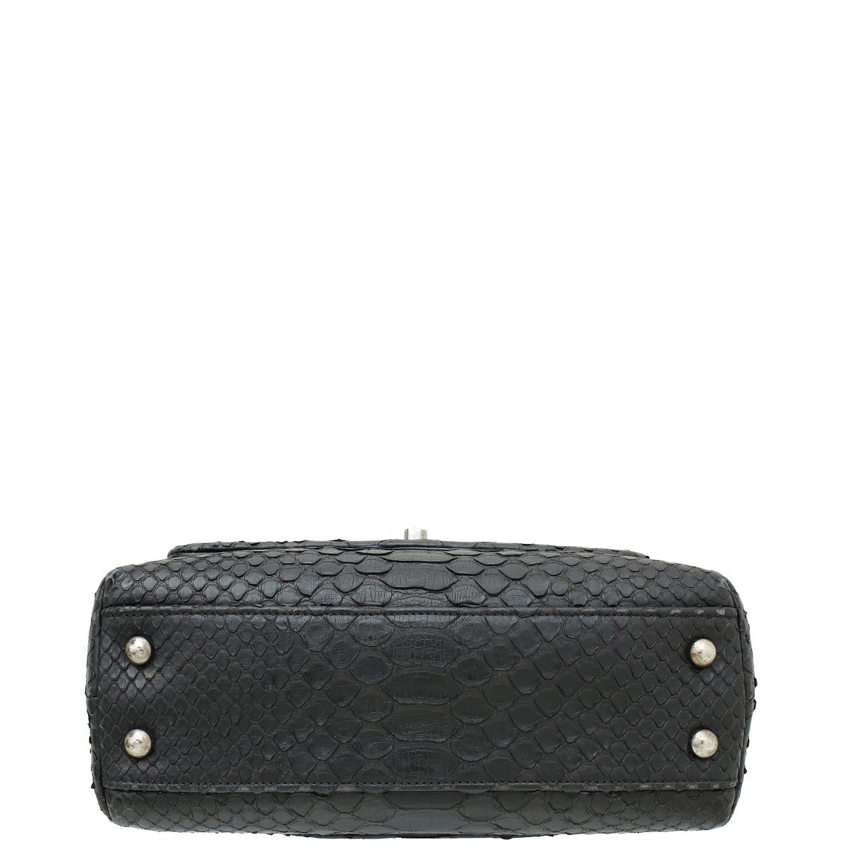 Chanel Black CC Coco Handle Python Mini Bag