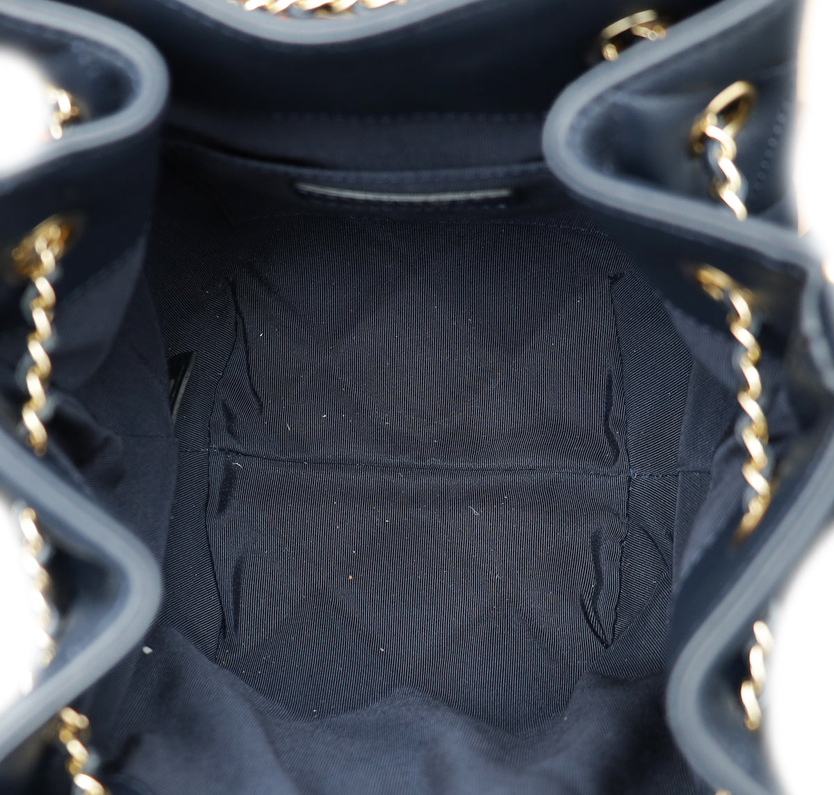 Chanel Navy CC Dweller Drawstring Bucket Bag