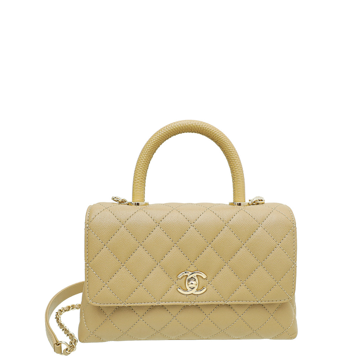 Chanel Dark Beige Coco Handle Bag