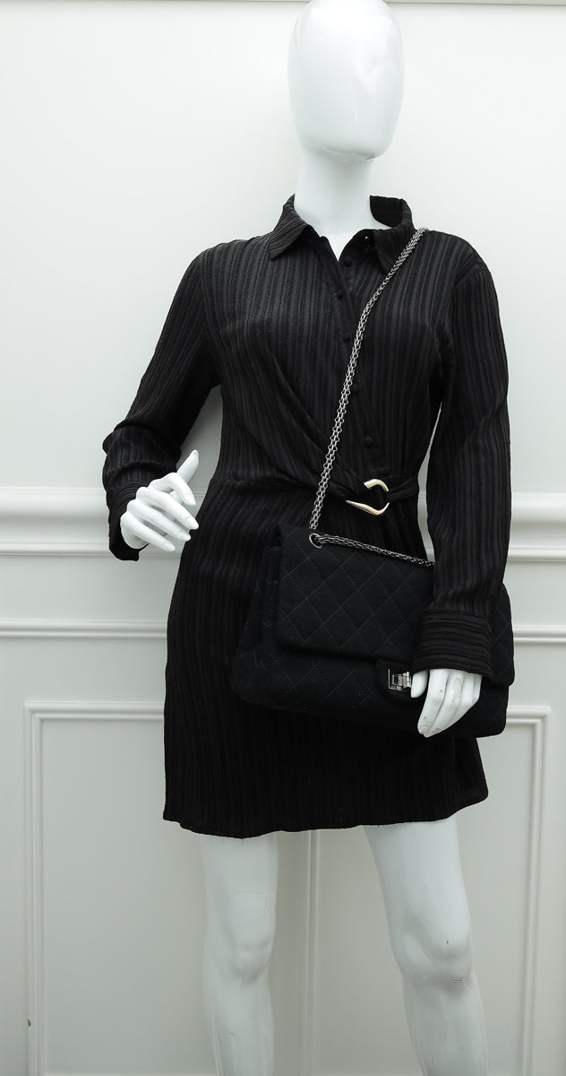 Chanel Black Jersey 2.55 Reissue 227 Flap Bag